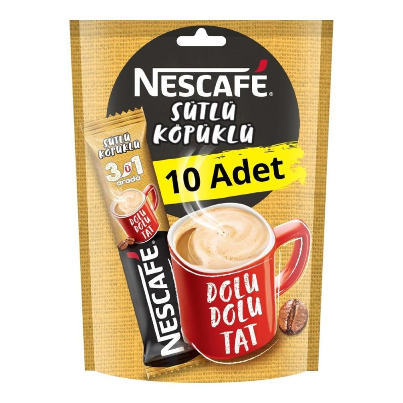 NESCAFE SÜTLÜ KÖPÜKLÜ 3İN1 10*17.4 G