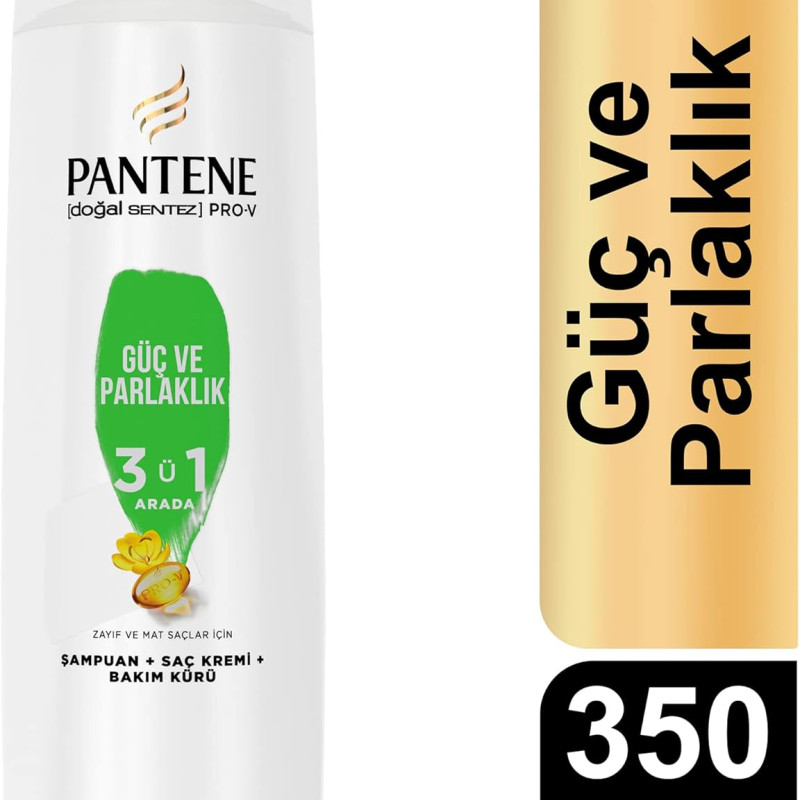 PANTENE GÜÇ VE PARLAK 3 Ü 1 ARADA ŞAMPUAN 350 ML